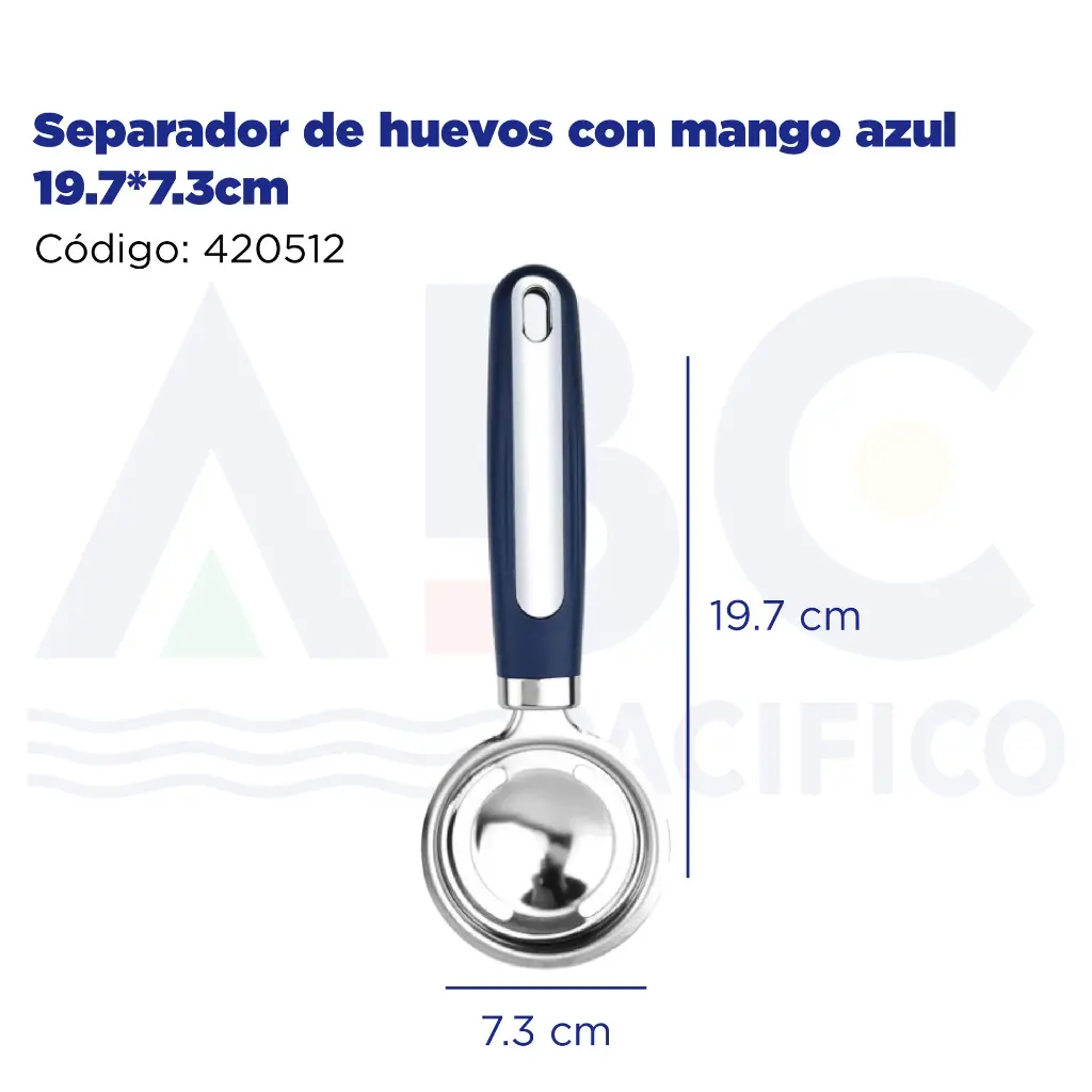 Separador de huevos con mango azul 19.7*7.3cm
