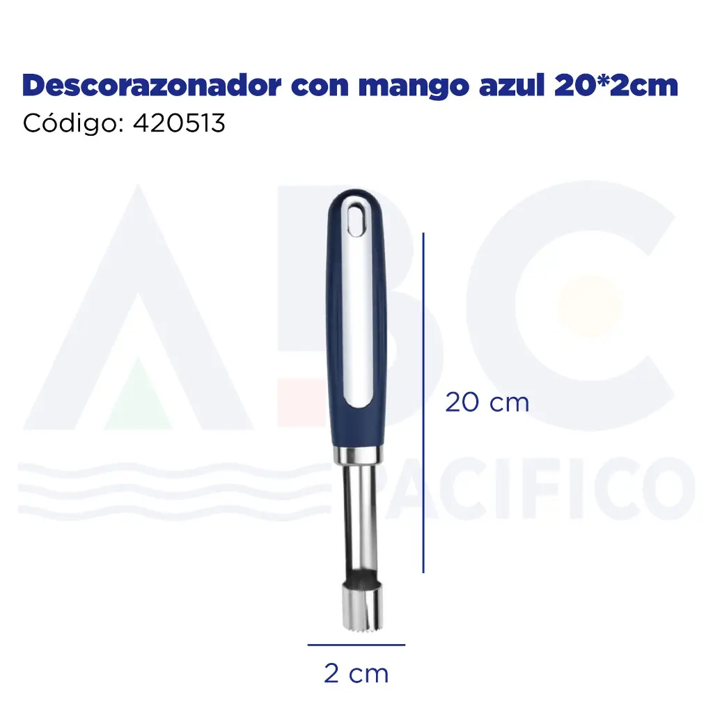 Descorazonador con mango azul 20*2cm