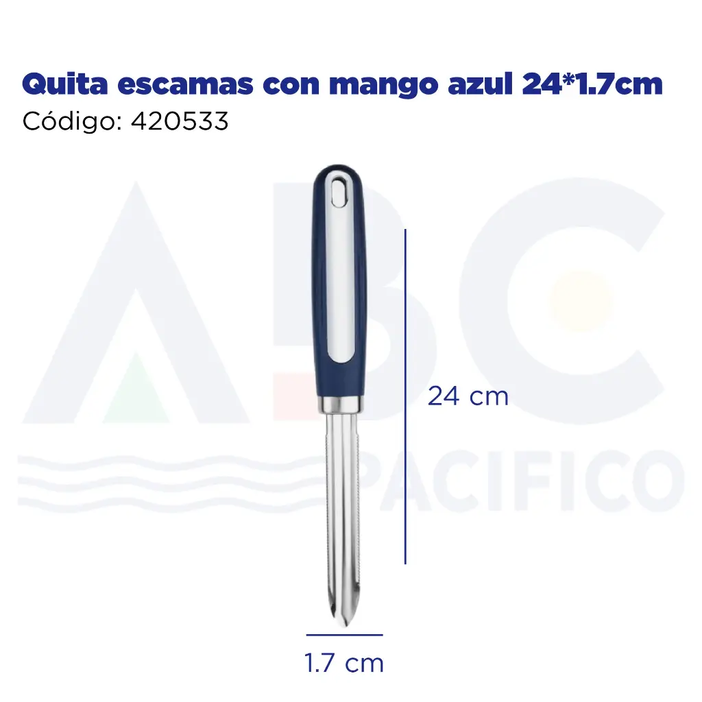 Quita escamas con mango azul 24*1.7cm