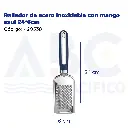 Rallador de acero inoxidable con mango azul 24*6cm