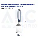 Espátula ranurada de cabeza cuadrada con mango azul 23*5.5cm