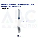 Espátula plana de cabeza redonda con mango azul 30.5*3.5cm