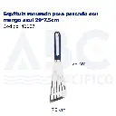 Espátula ranurada para pescado con mango azul 29*7.5cm