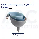 Set de embudos grandes de plástico 3 piezas