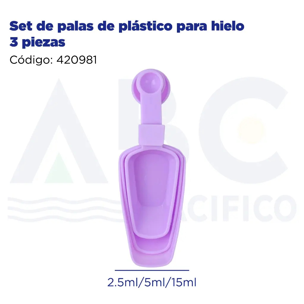 Set de palas de plástico para hielo 3 piezas