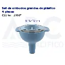 Set de embudos grandes de plástico 4 piezas