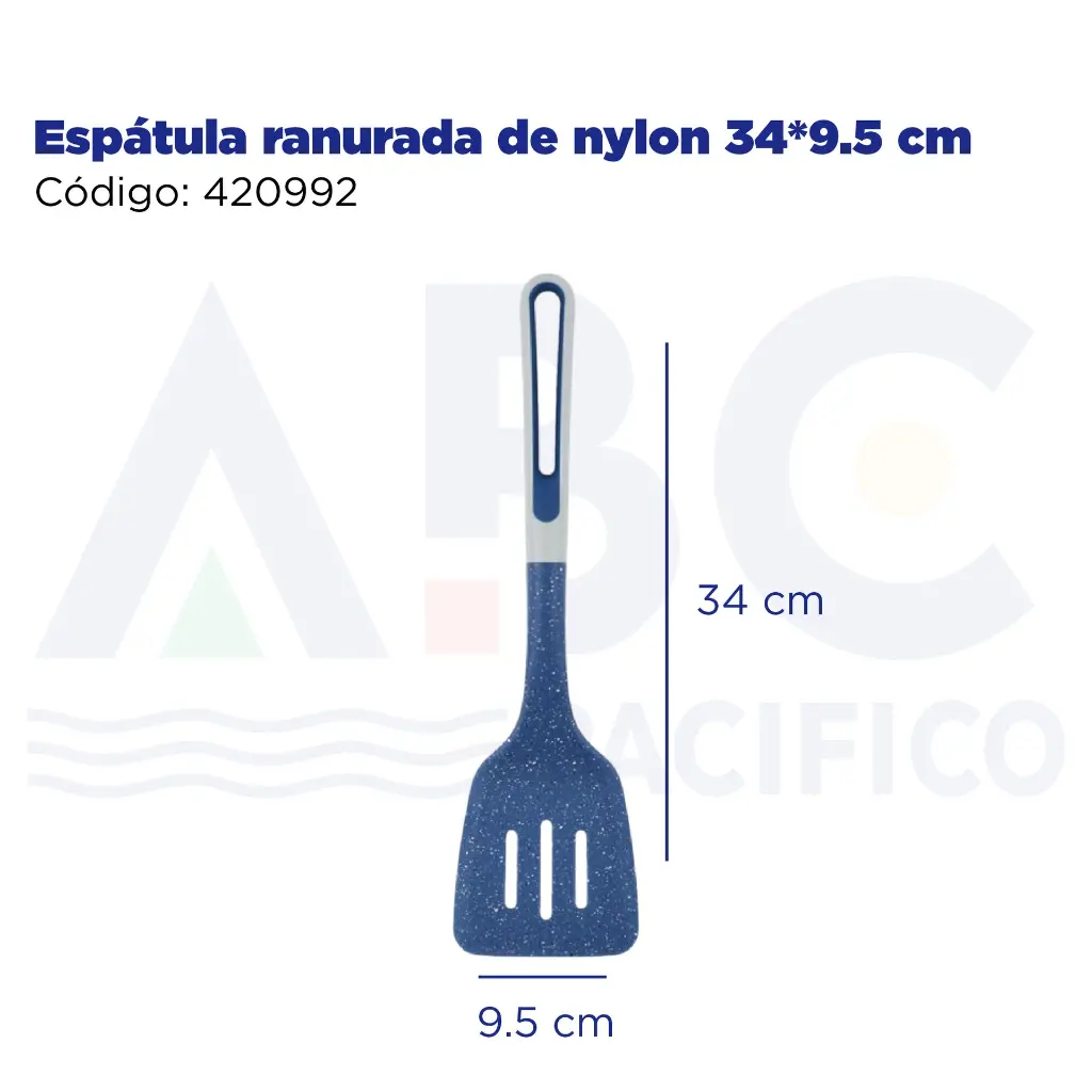 Espátula ranurada de nylon 34*9.5cm