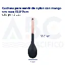 Cuchara para servir de nylon con mango oro rosa 33.5*7cm