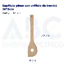 Espátula plana con orificio de bambú 30*6cm