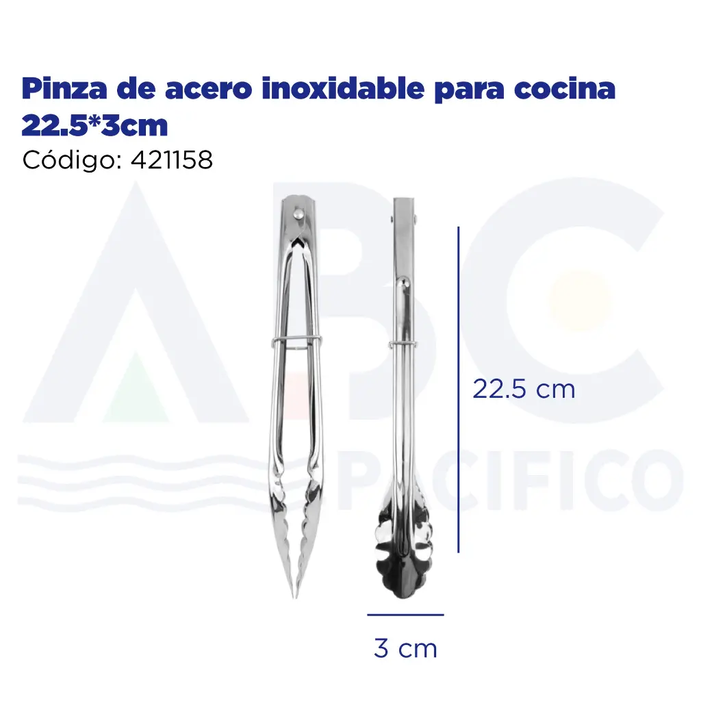 Pinza de acero inoxidable para cocina 22.5*3cm