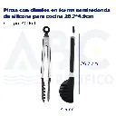 Pinza con dientes en forma semiredonda de silicona para cocina 26.7*4.9cm