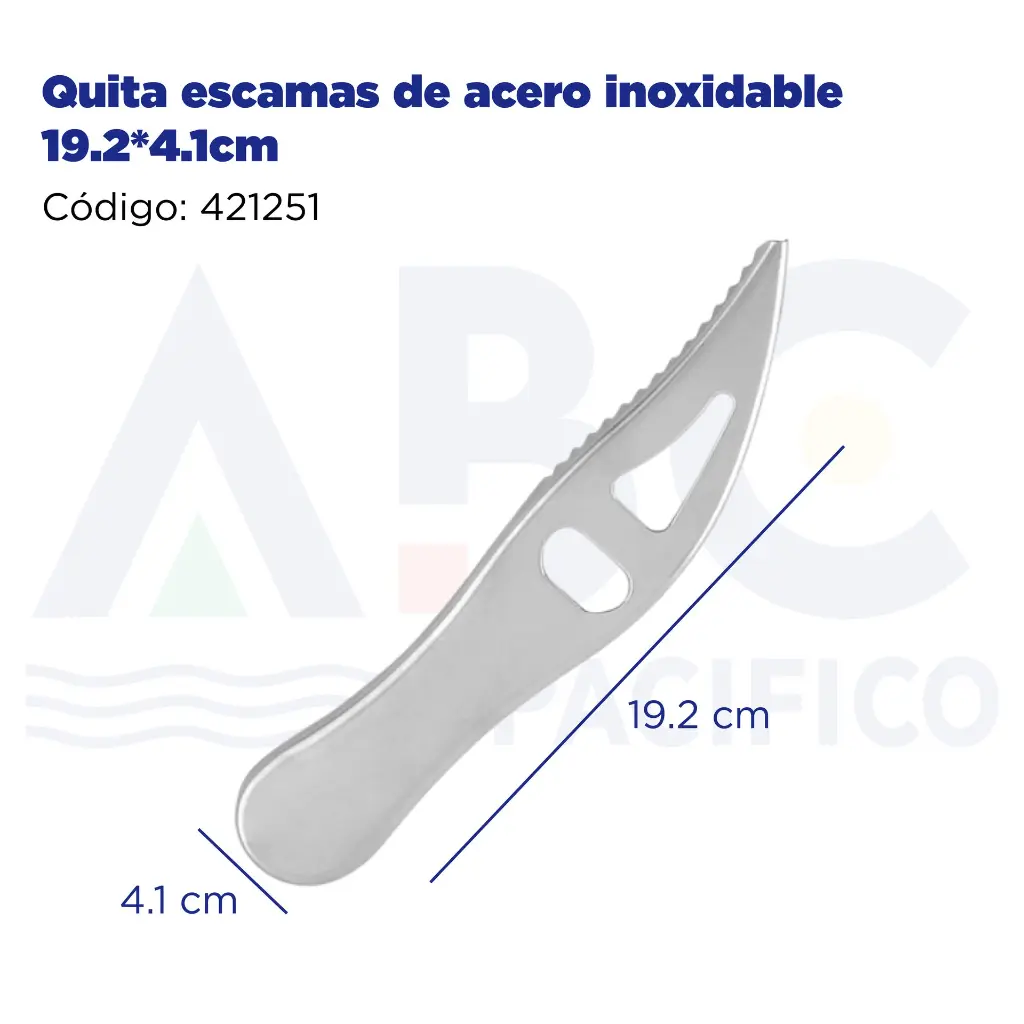 Quita escamas de acero inoxidable 19.2*4.1cm
