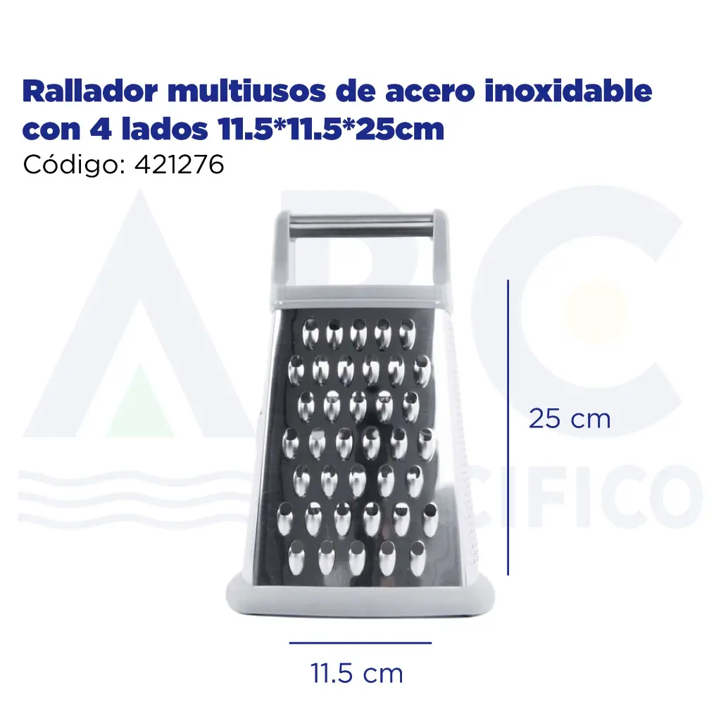 Rallador multiusos de acero inoxidable con 4 lados 13*11*19.5cm