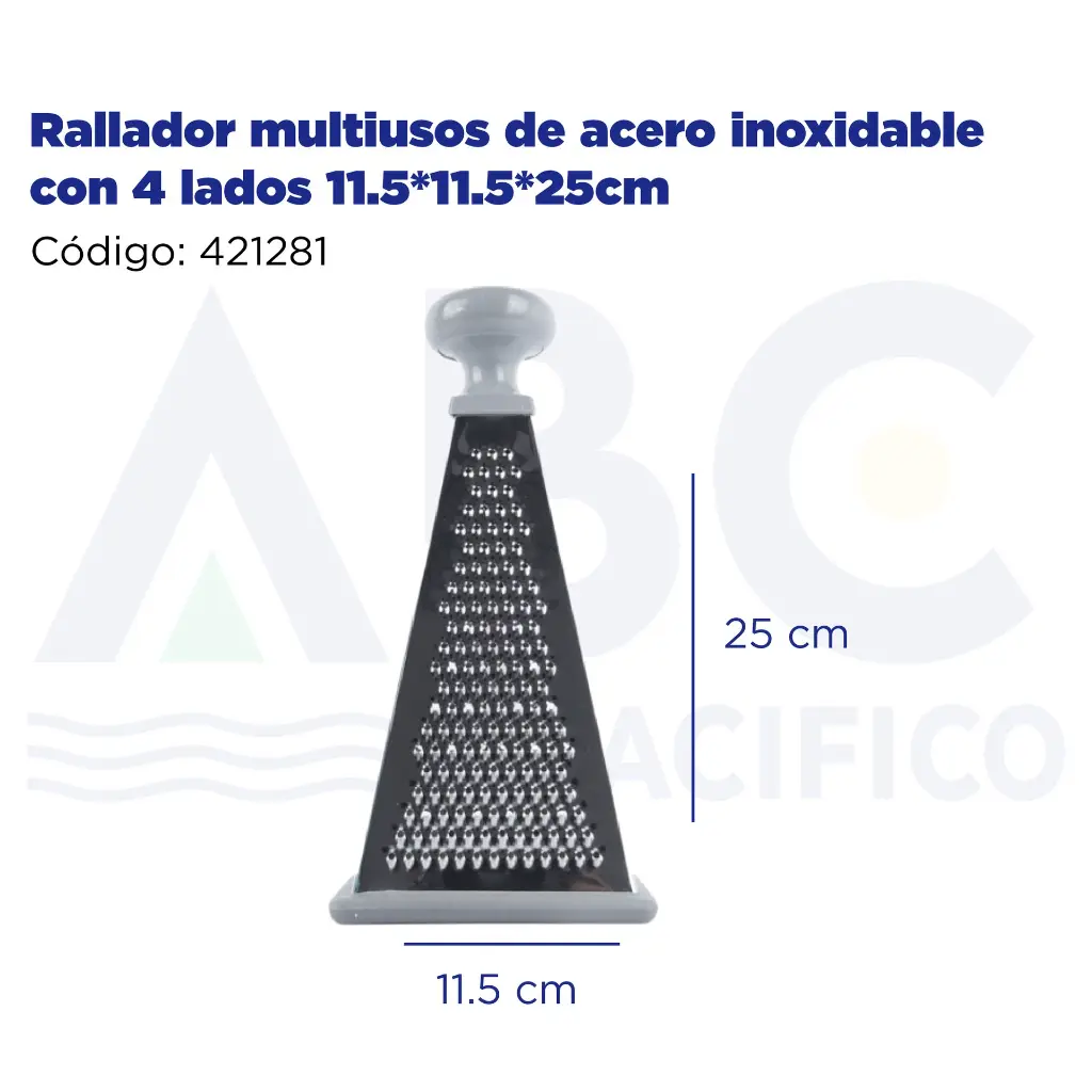 Rallador multiusos de acero inoxidable con 4 lados 11.5*11.5*25cm