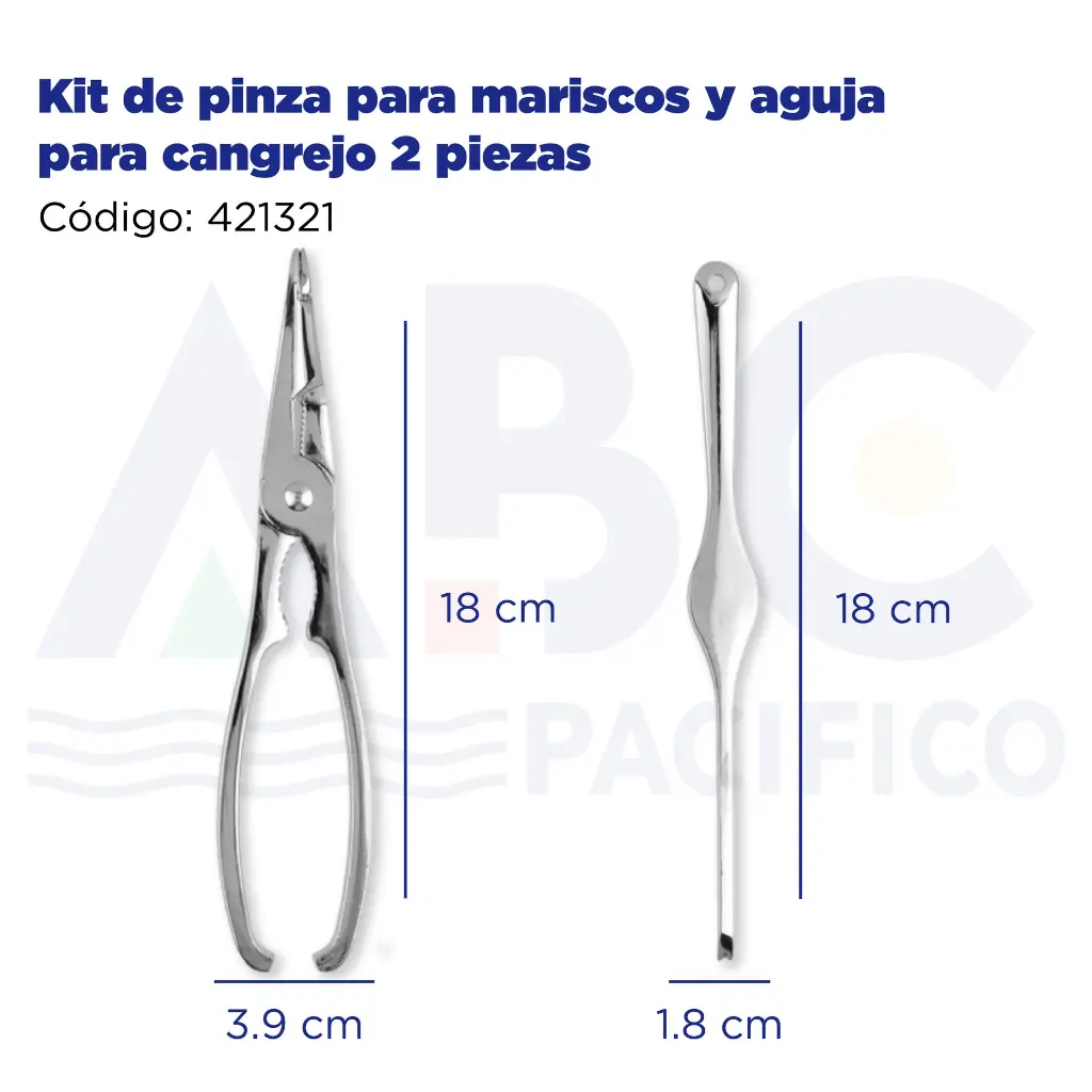 Kit de pinza para mariscos y aguja para cangrejo 2 piezas