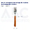 Set de tenedores con mango de madera de 3 piezas 18.4*2.4cm