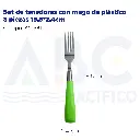 Set de tenedores con mago de plástico 3 piezas 19.5*2.4cm