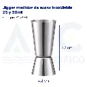 Jigger medidor de acero inoxidable 25 y 50ml