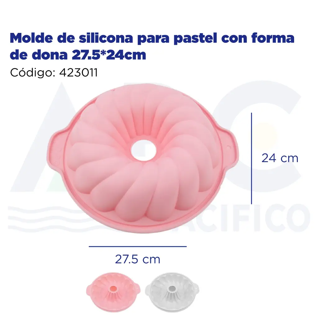 Molde de silicona para pastel con forma de dona 27.5*24cm