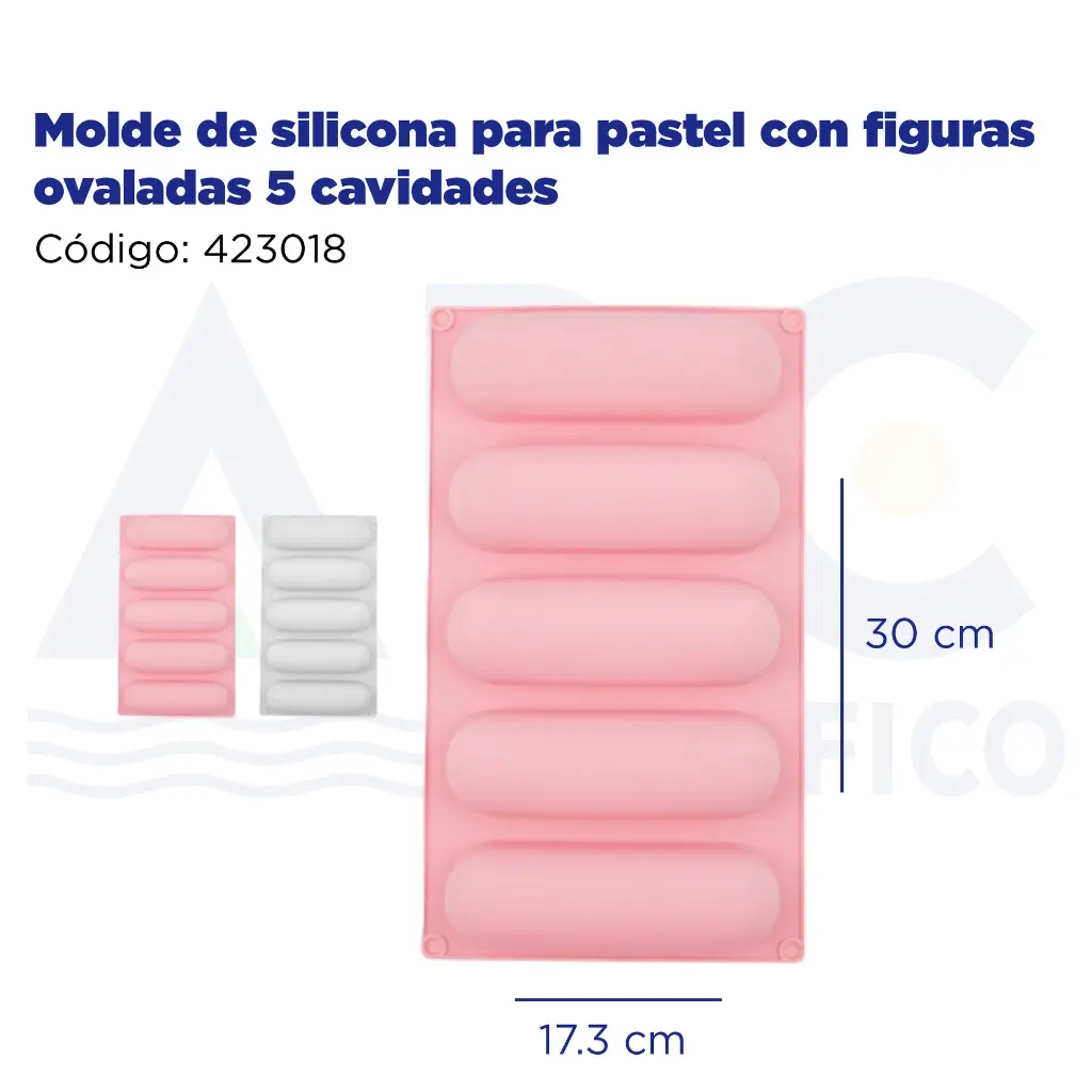 Molde de silicona para pastel con figuras ovaladas 5 cavidades