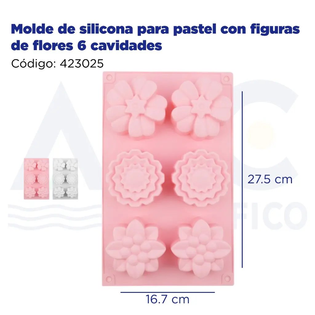 Molde de silicona para pastel con figuras de flores 6 cavidades