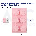 Molde de silicona para pastel con figuras de flores 6 cavidades