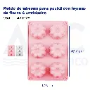Molde de silicona para pastel con figuras de flores 6 cavidades