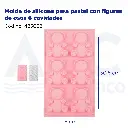 Molde de silicona para pastel con figuras de osos 6 cavidades