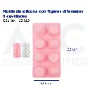 Molde de silicona con figuras diferentes 6 cavidades