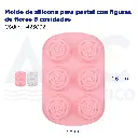 Molde de silicona para pastel con figuras de flores 6 cavidades