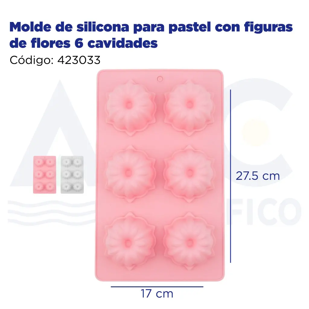 Molde de silicona para pastel con figuras de flores 6 cavidades