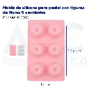 Molde de silicona para pastel con figuras de flores 6 cavidades