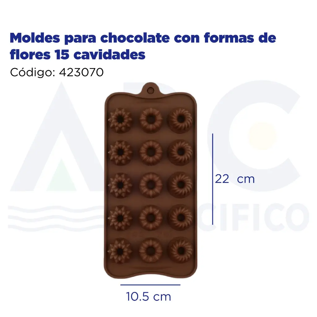 Moldes para chocolate con formas de flores 15 cavidades