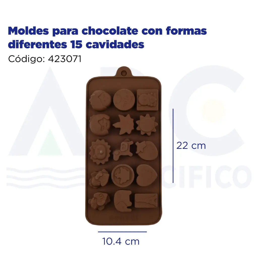 Moldes para chocolate con formas diferentes 15 cavidades