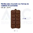 Moldes para chocolate con formas de números 10 cavidades