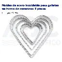 Moldes de acero inoxidable para galletas en forma de corazónes 5 piezas