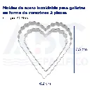 Moldes de acero inoxidable para galletas en forma de corazónes 2 piezas