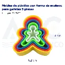 Moldes de plástico con forma de muñeco para galletas 5 piezas