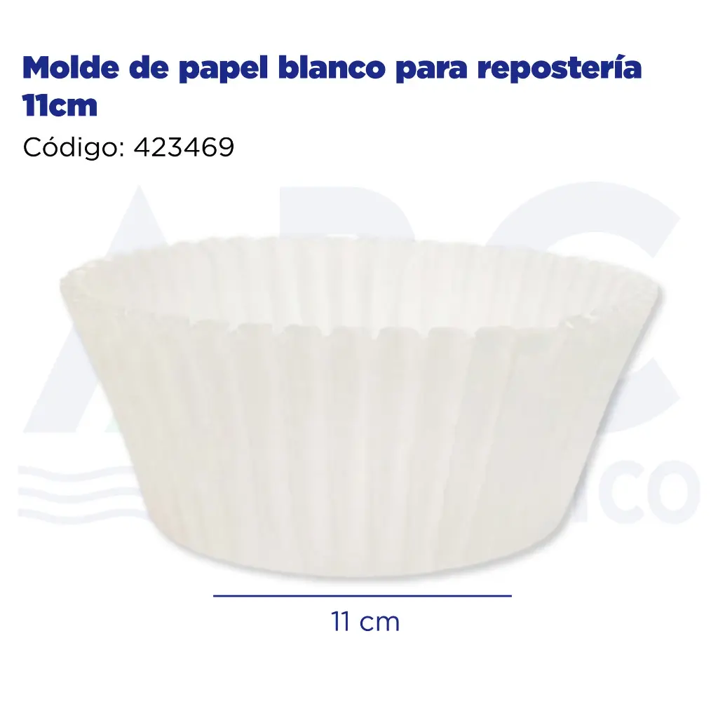 Molde de papel blanco para repostería 11cm