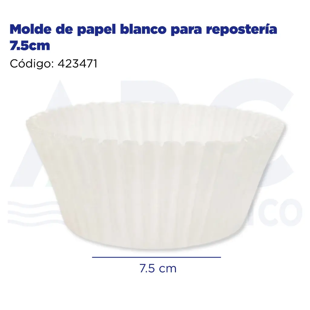 Molde de papel blanco para repostería 7.5cm