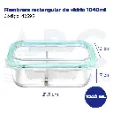 Fiambrera rectangular de vidrio 1040ml