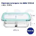 Fiambrera rectangular de vidrio 1040ml