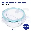 Fiambrera redondo de vidrio 950ml