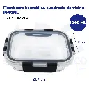 Fiambrera hermética cuadrado de vidrio 1040ML