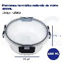 Fiambrera hermética redondo de vidrio 400ML