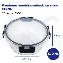 Fiambrera hermética redondo de vidrio 650ML
