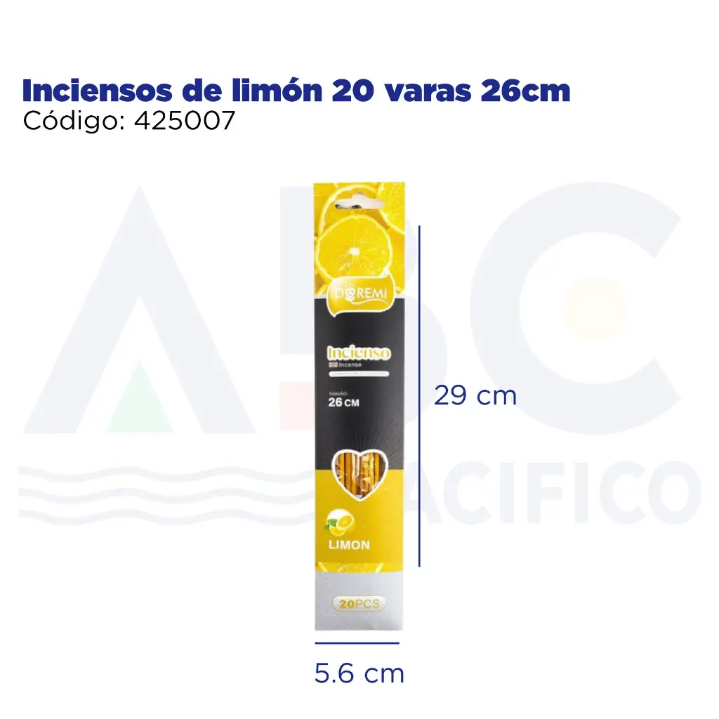 Inciensos de limón 20 varas 26cm