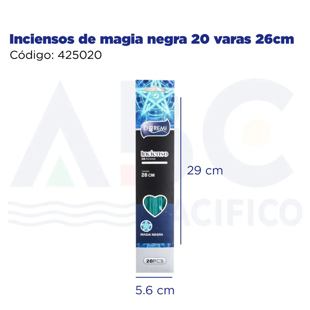 Inciensos de magia negra 20 varas 26cm