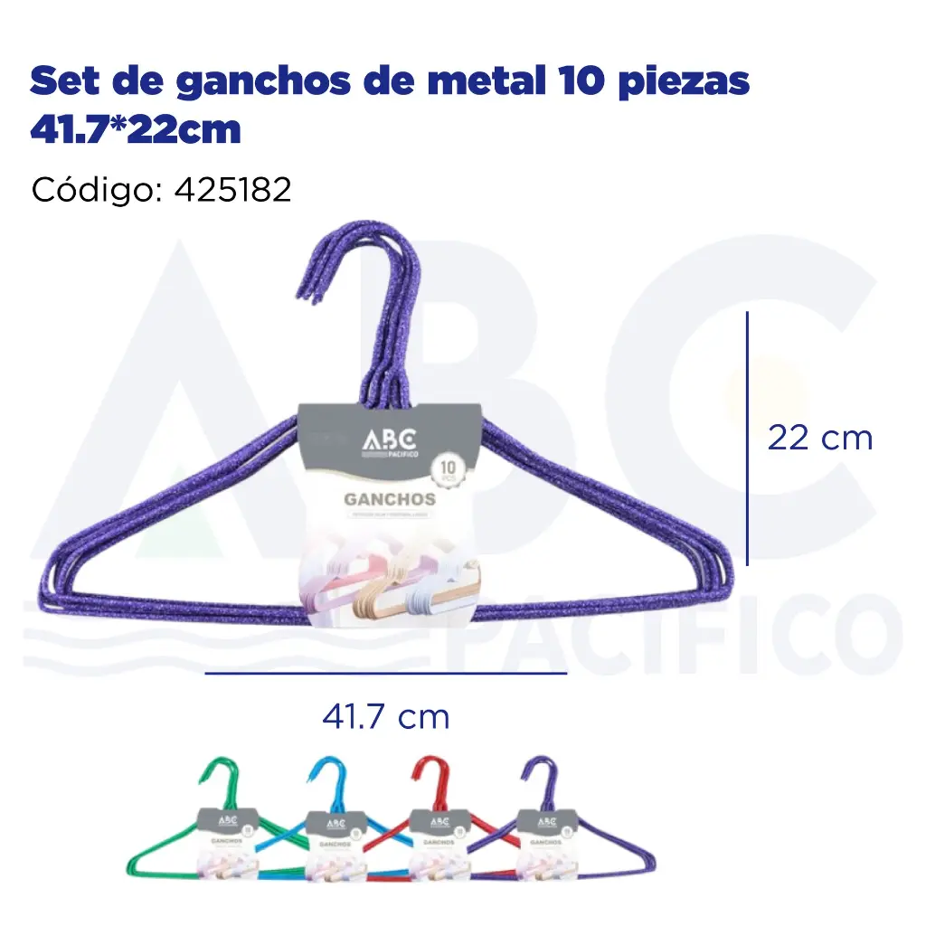 Set de ganchos de metal 10 piezas 41.7*22cm