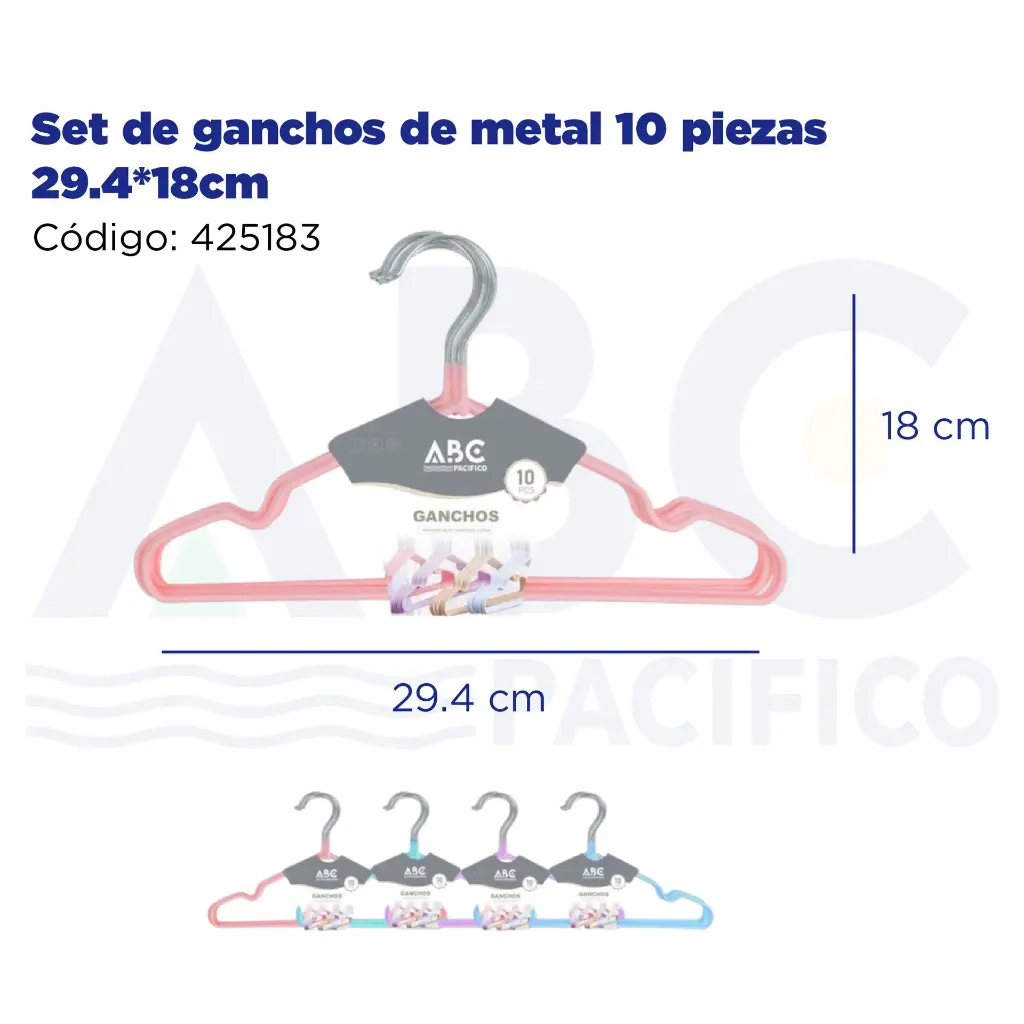 Set de ganchos de metal 10 piezas 29.5*18cm